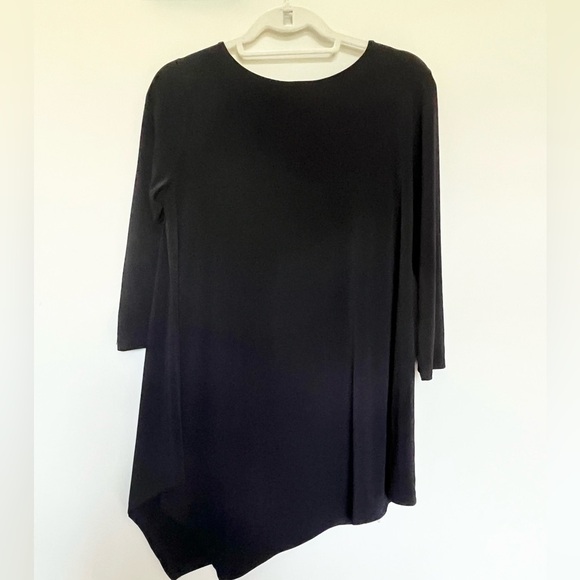 Clara Sun Woo Kerchief Angle Asymmetrical Hem Tunic Small Black - Picture 3 of 7